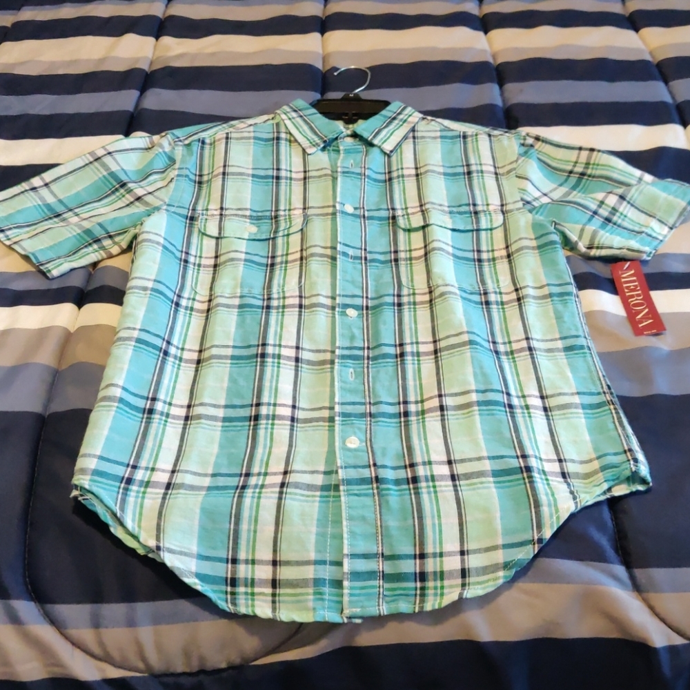 Merona SS linen top endora aqua